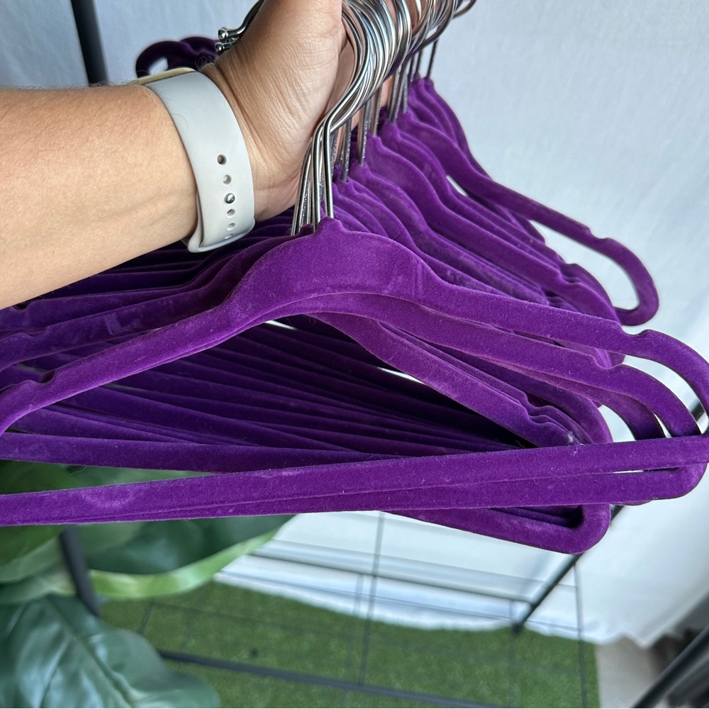 Purple Baby Felt Suede Velvet Hangers (Set of 34) - Picture 4 of 4